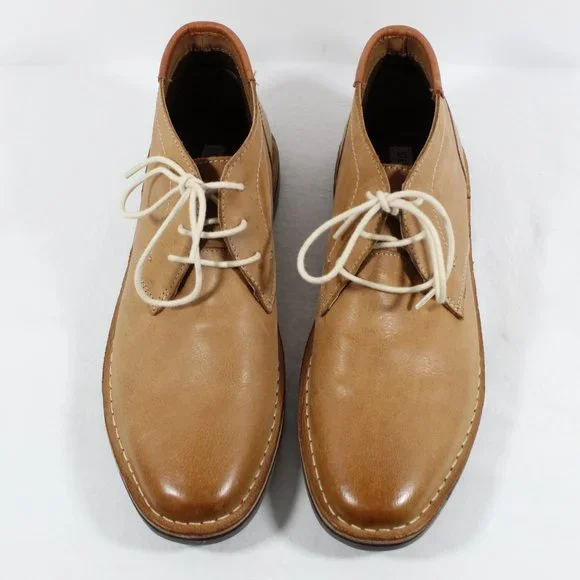 Steve Madden Mens P-Ionic Lace Up Leather Chukka Boots - Tan - Picture 3 of 5